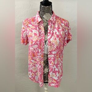 Pink Hawaiian Short Sleeved, Button-down shirt